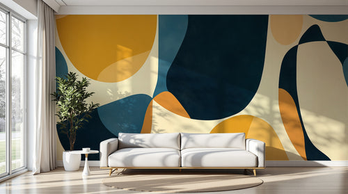 Design A0738 — Papier peint Art Abstrait Bauhaus Coloré - Collection 2 — Novomur