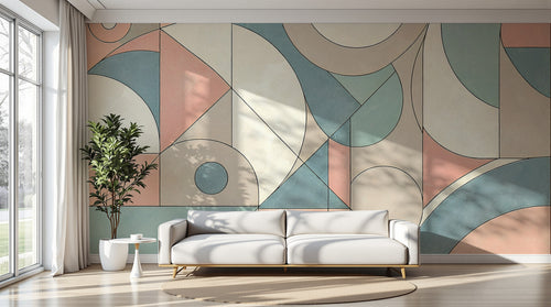 Design A0758 — Papier peint Géométrique Triangles et Losanges - Collection 1 — Novomur