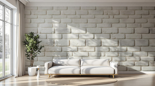 Design A0782 — Papier peint Brique Blanche — Novomur