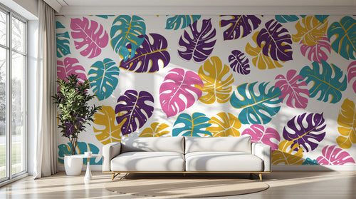 Design A0873 — Papier peint Palmier Tropical Pop Art Vif — Novomur