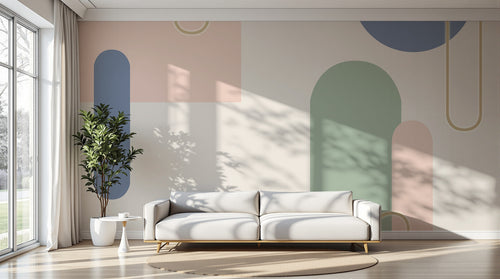 Design D0022 — Papier peint Art Abstrait Bauhaus Coloré - Collection 2 — Novomur