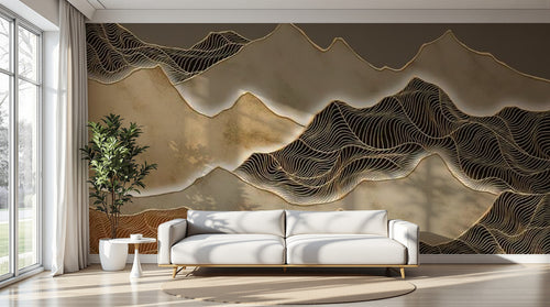Design D0326 — Papier peint Paysage Montagne Minimaliste - Collection 1 — Novomur