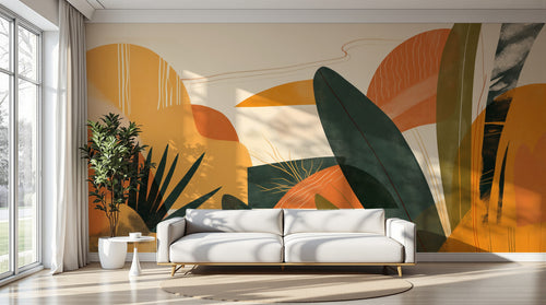 Design F0244 — Papier peint Art Abstrait Bauhaus Coloré - Collection 1 — Novomur
