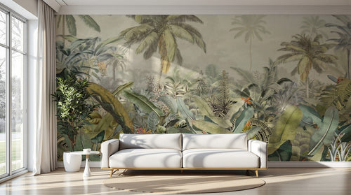 Design SK0265 — Papier peint Jungle Tropicale Dense Aquarelle — Novomur