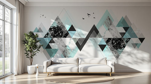 Design SK0638 — Papier peint Géométrique Triangles et Losanges - Collection 2 — Novomur