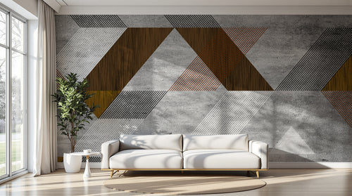 Design SK0789 — Papier peint Géométrique Triangles et Losanges - Collection 2 — Novomur