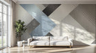 Design SL0090 — Papier peint Composition triangles metallises marbre — Novomur