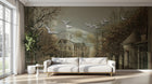 Design SL0292 — Papier peint Rue europeenne vintage pigeons brume — Novomur