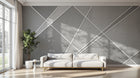 Design SL0294 — Papier peint Lignes blanches geometriques fond beton — Novomur