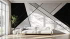 Design SL0404 — Papier peint Triangles marbre noir blanc art deco — Novomur
