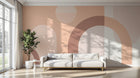 Design SL0617 — Papier peint Arches geometriques rose pastel mid-century — Novomur