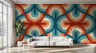 Design SL0724 — Papier peint Cercles concentriques retro 70s — Novomur