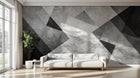 Design SL0828 — Papier peint Triangles gris fonce blanc grunge — Novomur