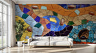 Design ZX0170 — Papier peint Mosaïque méditerranéenne carreaux multicolores — Novomur