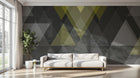 Design ZX0623 — Papier peint Triangles jaune gris fonce montagne — Novomur
