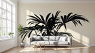 Design A0454 — Papier peint Palmier Tropical Noir et Blanc — Novomur
