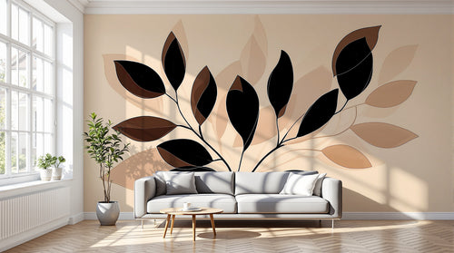 Design A0512 — Papier peint Botanique Feuilles Sombres — Novomur