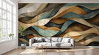 Design A0584 — Papier peint Art Abstrait Vagues et Lignes — Novomur