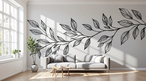 Design A0816 — Papier peint Botanique Feuilles Sombres — Novomur