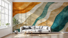 Design A0955 — Papier peint Art Abstrait Vagues et Lignes — Novomur