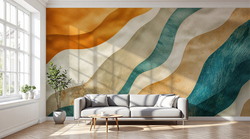 Design A0955 — Papier peint Art Abstrait Vagues et Lignes — Novomur