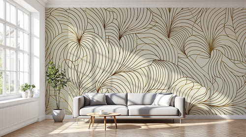 Design F0496 — Papier peint Art Abstrait Vagues et Lignes — Novomur