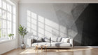 Design L0378 — Papier peint Triangles abstraits gris noir grunge — Novomur