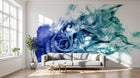 Design ZX0540 — Papier peint Rose bleue fumee tourbillon abstrait — Novomur