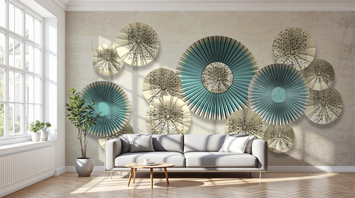 Design ZX0800 — Papier peint Art Abstrait Vagues et Lignes — Novomur