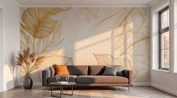 variant:A0316 | salon_13_sunset已做 — Canopee Tropicale Ivoire — papier peint Novomur